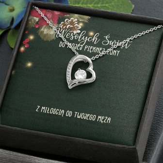Forever Love Necklace - Polish Language Gift From Husband To Wife, Merry Christmas - Thegiftio UK