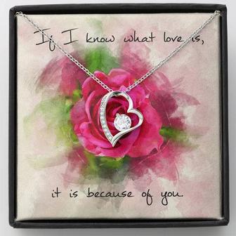 Forever Love Necklace – Red Rose Message Card - Thegiftio UK