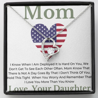 Forever Love Necklace For Mom From Daughter Military Deployment - Thegiftio UK