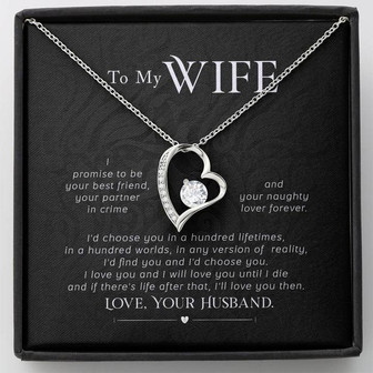 Forever Love Necklace | To My Wife Message Card - Thegiftio UK