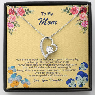 Forever Love Necklace With My Mom Is My Angel Card - Thegiftio UK