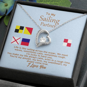 Forever Love Necklace With Sailing Across The Ocean Message Card Gift For Wife - Thegiftio UK