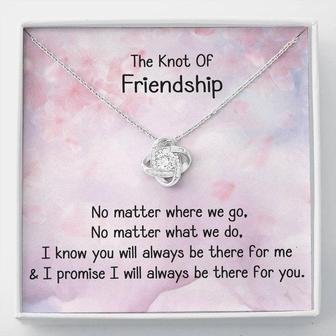 Friendship Love Knot Necklace Best Friend Gift, Best Friend Necklace, Jewelry For Friendship, Gift For Friend, Bff Birthday - Seseable