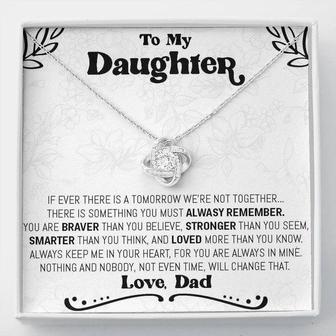 Gift For Daughter From Dad, Daughter Father Necklace, Daughter Gift From Dad, To My Daughter Love Knot Necklace, Daughters Birthday - Seseable
