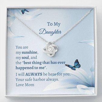 Gift For Daughter, Love Knot Necklace Lily - Thegiftio UK