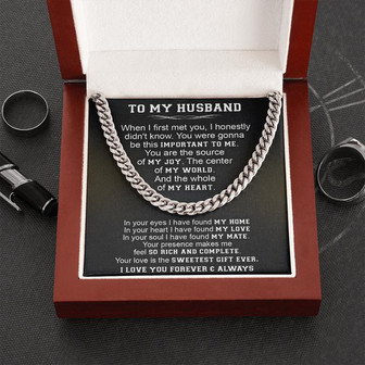 Gift For Husband - My World - Cuban Link - Thegiftio UK