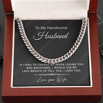 Gift For Husband From Wife - Cuban Link Chain Necklace - Thegiftio UK