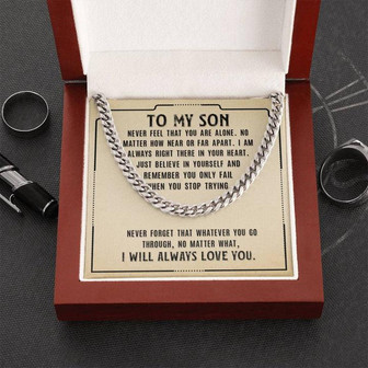 Gift For Son | Never Feel That You Are Alone | Cuban Link Chain Necklaces - Thegiftio UK