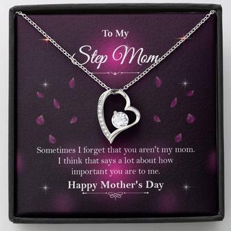 Gift For Step Mom ☆ Bonus Mom Gift ☆ Mother's Day Gift For Step Mom ☆ Forever Love Necklace - Thegiftio UK