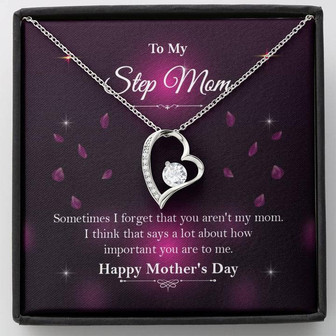 Gift For Step Mom ☆ Bonus Mom Gift ☆ Mother's Day Gift For Step Mom ☆ Forever Love Necklace - Thegiftio UK