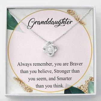 Granddaughter Necklace Personalized Gift, Granddaughter Necklace Gift, Love Knot Necklace For Granddaughter, Granddaughter's Birthday Gift - Seseable
