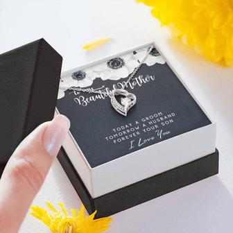 Groom To Mother Gift Mother Of The Groom Gift From Son Forever Love Necklace - Thegiftio UK