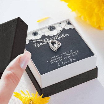 Groom To Mother Gift Mother Of The Groom Gift From Son Forever Love Necklace - Thegiftio