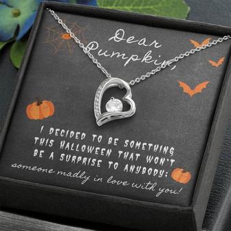 Halloween Gift For Her,Forever Love Necklace, My Dear Pumpkin Halloween Gift For Her