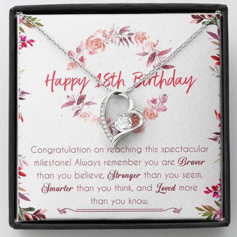 Happy 18Th Birthday Forever Love Necklace Message Card - Thegiftio UK