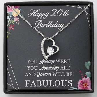 Happy 20Th Birthday Forever Love Necklace Birthday Message Card - Thegiftio UK