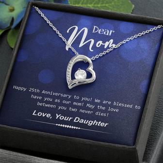 Happy 25Th Anniversary To Mom - Anniversary Gift - Forever Love Necklace - Thegiftio UK