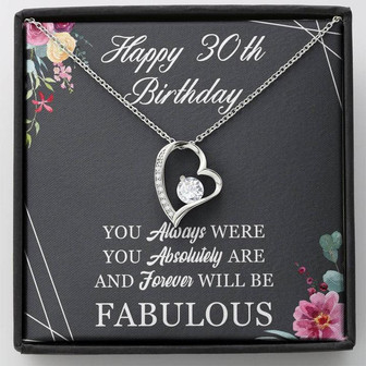 Happy 30Th Birthday Forever Love Necklace Celebration Message Card - Thegiftio