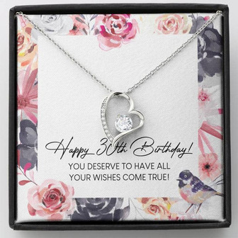 Happy 30Th Birthday Forever Love Necklace Message Card - Thegiftio UK