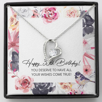 Happy 35Th Birthday Forever Love Necklace Birthday Message Card - Thegiftio UK