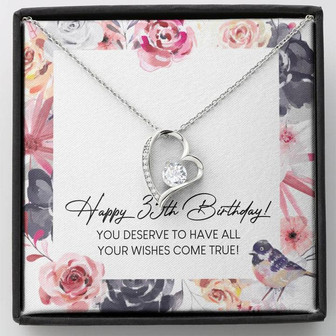 Happy 35Th Birthday Forever Love Necklace Message Card - Thegiftio UK