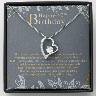 Happy 40Th Birthday Forever Love Necklace With Message Card - Thegiftio UK