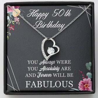 Happy 50Th Birthday Forever Love Necklace With Message Card - Thegiftio UK