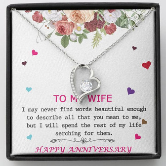 Happy Anniversary To My Wife - Forever Love Necklace - Thegiftio UK