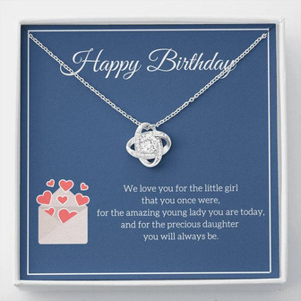Happy Birthday - Daughter - Love Knot Necklace - Thegiftio UK