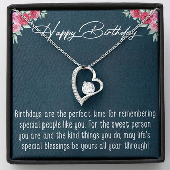 Happy Birthday Forever Love Necklace Message Card - Thegiftio UK