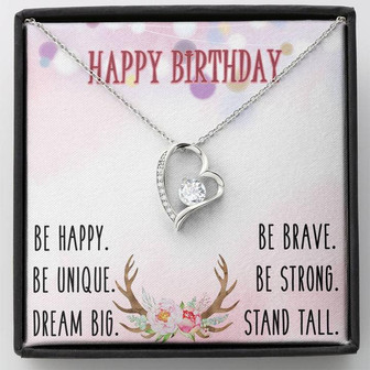 Happy Birthday Forever Love Necklace Message Card - Thegiftio UK