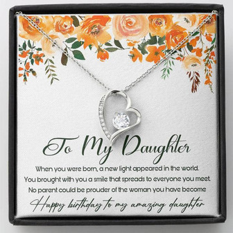 Happy Birthday To My Amazing Daughter Forever Love Necklace Birthday Message Card - Thegiftio UK