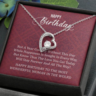 Happy Birthday To The Most Wonderful Woman In The World Forever Love Necklace - Thegiftio UK