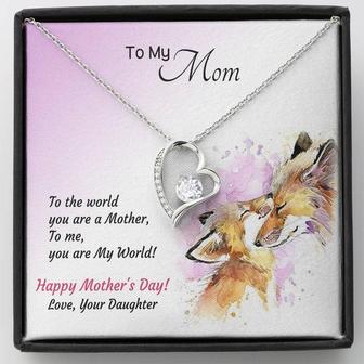 ** Happy Mother's Day Forever Love Necklace: To The World You Are A Mother. To Me, You Are My World - Thegiftio UK