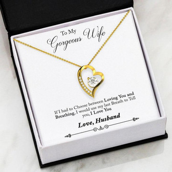 Husband To Wife - Loving You And Breathing Forever Love Necklace - Thegiftio