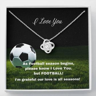 I Love You, But Football - Love Knot Necklace - Seseable