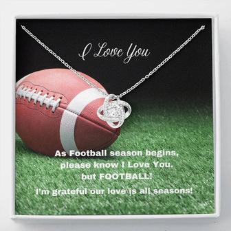 I Love You, But Football, Love Knot Necklace - Seseable
