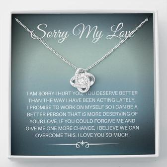 I'm Sorry Necklace, Apology Gift For Her, Love Knot Necklace, Unique Apology Gift For Her, Forgiveness Gift For Her, Wife Necklace - Seseable