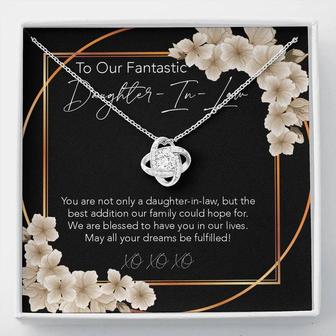 Love Knot Necklace, To My Daughter-In-Law, My Daughter-In-Heart, Bonus Daughter Gift, Daughter-In-Law Necklace, Daughter-In-Law - Seseable