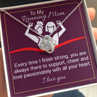 Love Knot Necklace With Support Cheer And Love Message Card (Gift For Mother) - Seseable
