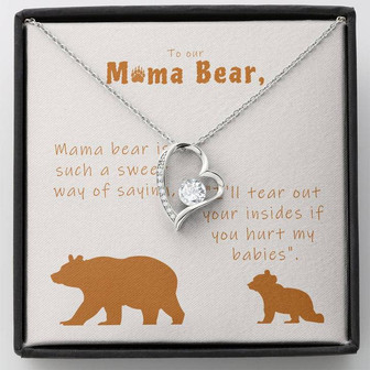 Mama Bear Forever Love Necklace With Message Card - Thegiftio
