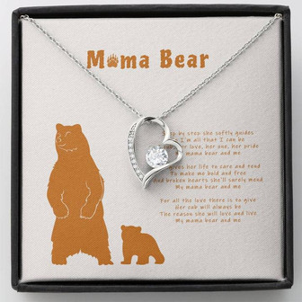 Mama Bear & Me Forever Love Necklace With Message Card - Thegiftio