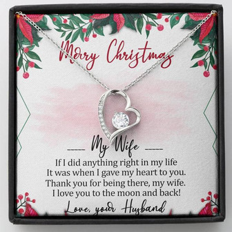 Merry Christmas My Wife Forever Love Necklace Message Card - Thegiftio UK
