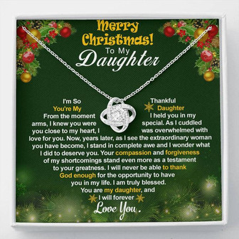 Merry Christmas To My Daughter Love Knot Necklace - Thegiftio UK