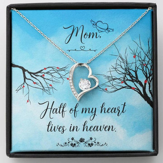 Mom Half Of My H Heart - Lives In Heaven - Forever Love Necklace - Thegiftio UK