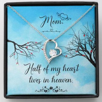 Mom Half Of My H Heart - Lives In Heaven -  Forever Love Necklace