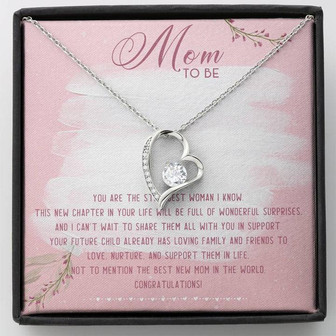 Mom To Be Forever Love Necklace Message Card - Thegiftio UK