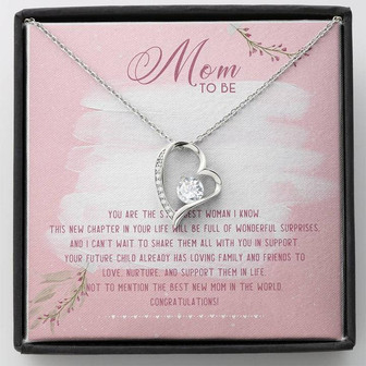 Mom To Be The Best New Mom In The World Forever Love Necklace Mother's Day Message Card - Thegiftio UK