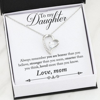 Mom To Daughter Gift "Always Remember You Are Braver Than You Believe" - Forever Love Necklace - Thegiftio UK
