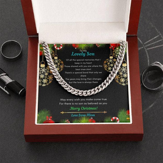 Mom to Son Christmas Cuban Link Chain Necklace - Thegiftio UK